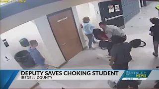 Deputy saves choking student