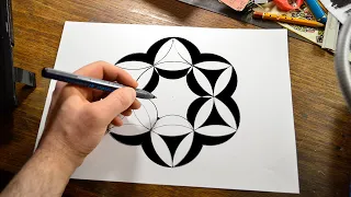 Easy Geometric Pattern Drawing - Simple Geometric Pattern - Real Time Drawing