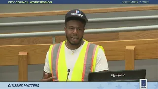 Solid Waste Management Workers Speak at Sept. 7, 2023 Work Session