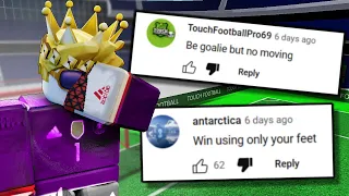 So I did your RANDOM challenges in Touch Football... (Roblox)