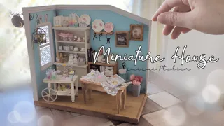 [DIY/miniature] A small grocery store in town / Miniature house made with 100-yen materials