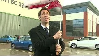 BBC BLOOPER REPORTER LOSES FIGHT WITH WIND OVER UMBRELLA