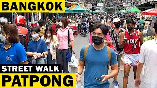 Patpong Bangkok Street Walk [ 4K ] Silom Street Food - Morning Market