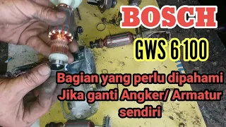 Cara mengganti Angker/Armatur Disc Gerenda BOSCH  GWS 6 100