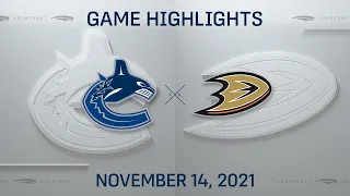 NHL Highlights | Canucks vs. Ducks - Nov. 14, 2021
