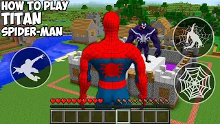 HOW TO PLAY TITAN SPIDER MAN vs VENOM Village Minecraft GAMEPLAY - Animation