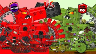Эволюция гибридов Красный Стальной гигант vs Зеленый Стальной гигант - Мультики про танки