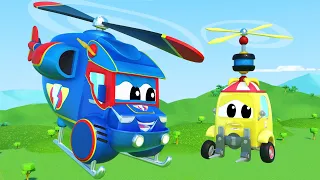 Supernáklaďák Super helikoptéra na misi zachraňuje vysokozdvižný vozík Město Aut - Animáky pro děti