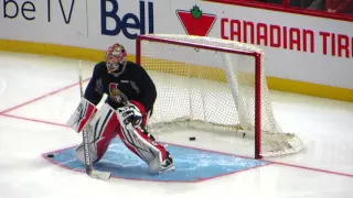 Hammond, Anderson and O‘connor during pre-game warm-up at the Ottawa Senators Intra-squad game