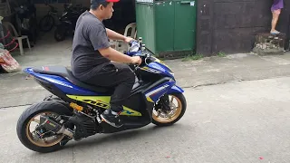 Yamaha Aerox version 1 with Akrapovic full system exhaust take off sound check