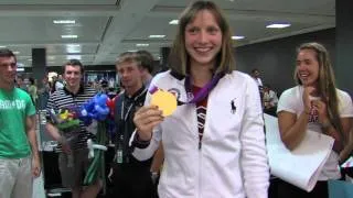 MyMCMediaExtra: Olympic Champion Katie Ledecky Puts on Her Gold Medal