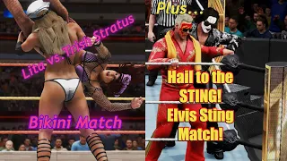 Lita vs Trish Stratus Bikini Match + Elvis Sting Match | WWE 2K20