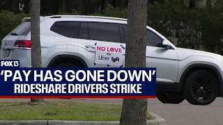 Rideshare drivers rally for higher wages at TPA