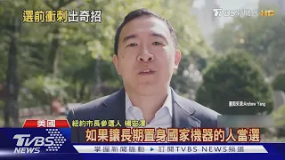 爭奪紐約市長寶座 台裔楊安澤球場催票｜TVBS新聞