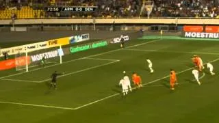 Agger D penalty goal and foul (Armenia 0-1 Denmark) 10_9_2013