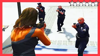 GTA 5 - CRAZY GIRL FIVE STAR POLICE BATTLE RAMPAGE!! Amanda De Santa Girlfriend