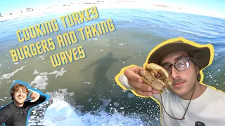 COOKING TURKEY BURGERS AND TAKING WAVES (036)