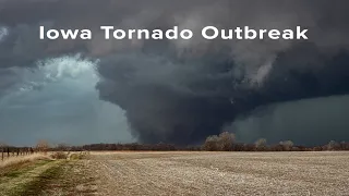 Wedge tornado and twin tornadoes from close range during March 31 2023 Iowa tornado outbreak