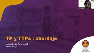 CURSO HEMATOLOGÍA: ABORDAJE DEL TP Y TTPA PROLONGADO