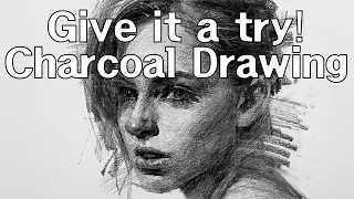 Give it a try! Charcoal Drawing. Portrait with charcoal, 1080HD