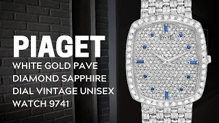 Piaget White Gold Pave Diamond Sapphire Dial Vintage Unisex Watch 9741 Review | SwissWatchExpo