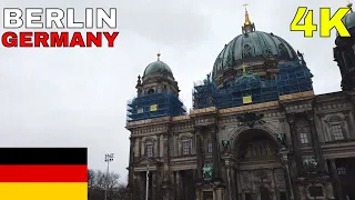 Walking tour in BERLIN Germany Long Tour in the Rain. Rainy day in Berlin! 4K 60fps UHD