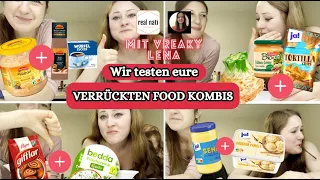 Wir testen EURE VERRÜCKTEN FOOD KOMBIS 😮😍 WER isst sowas?! 😂 Food Test 🥐🍫 | TEIL 1