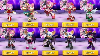 Sonic Forces All 10 Characters Amy the Rose and Rouge the Bat - All 73 Characters Unlocked Gameplay
