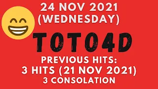 Foddy Nujum Prediction for Sports Toto 4D - 24 November 2021 (Wednesday)