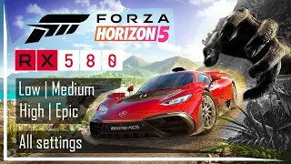 Forza Horizon 5 Benchmark Test 1080p Low - Ultra | Radeon RX 580 4 GB / AMD RYZEN 5 1600 / 16 GB RAM