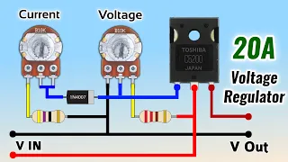 Simple voltage & current regulator using single Transistor 20A