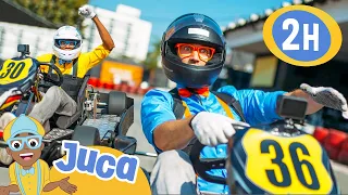 Juca e Blippi Competem Numa Corrida de Kart | 2 HORAS DO JUCA BRASIL! | Vídeos Educativos Infantis