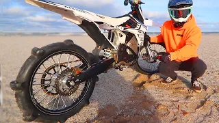 E-BIKE With Sand Paddle Tire is INSANE!!! TOO MUCH POWER