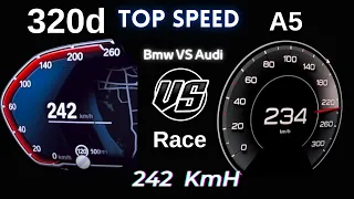 Top Speed 242KmH-Audi A5 Sportback 40 Tfsi 190 Hp VS Bmw 3 series 320d G20 190 Hp Acceleration Test