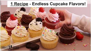 Make assorted Cupcakes USING 1 RECIPE! 🧁