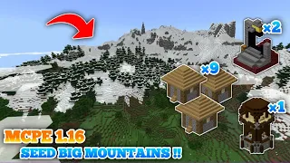 minecraft pe 1.16 seed big mountains !! seed found city village & pillage, stronghold, nether portal