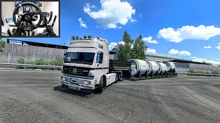 HUGE Concrete Pipes Transport in Italy - Euro Truck Simulator 2 - Moza R9 Setup