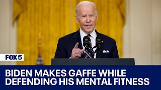 Biden makes gaffe while addressing mental fitness in last-minute press conference