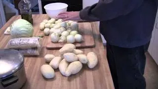 Preparing Pierogi - Step 1 - Pierogi Recipe Intro  and Potato and Onion Preparation