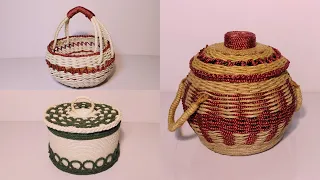 3 Different ideas of rope baskets /Diy rope basket / Diy storage organizer / Hamna Nadeem