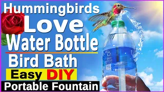 Hummingbird WATER BOTTLE Bird Bath DIY How To Make Endless Flowing Fountain Birds LOVE Solar Powered