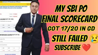 MY SBI PO FINAL Scorecard Got 17/20 in GE still failed 😢| by IBPS PO| #rbiassistant #sbipo #ibpspo