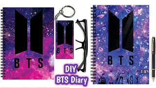 How to make Journal Diary at Home 🌟 DIY BTS Diary 💜 #craftersworld #journal #diycraft