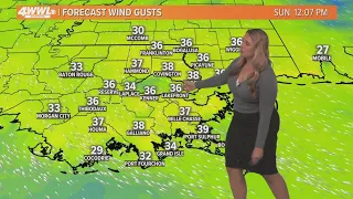 New Orleans Weather: Warm and windy Sunday, rain and storms return Monday and Tuesday