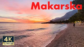 Makarska Riviera Croatia 🇭🇷 4K Sunset Walking Tour 2022