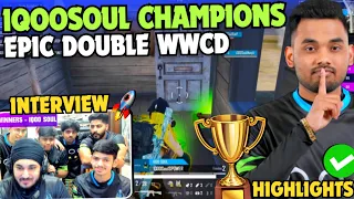 iQOOSouL CHAMPIONS 🏆 SouL EPIC Double WWCD 😳 INTERVIEW ✅ Team SouL 🚀