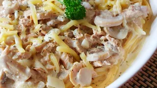 Easy And Delicious Tuna Carbonara With Mushroom|| Pinoy Style