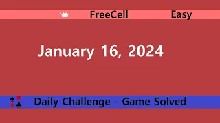 Microsoft Solitaire Collection | FreeCell Easy | January 16, 2024 | Daily Challenges