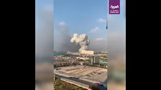 Footage shot from a restaurant shows second explosion in Beirut