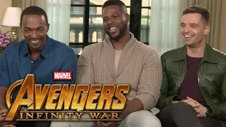 'Avengers: Infinity War': Anthony Mackie, Sebastian Stan and Winston Duke (FULL INTERVIEW)